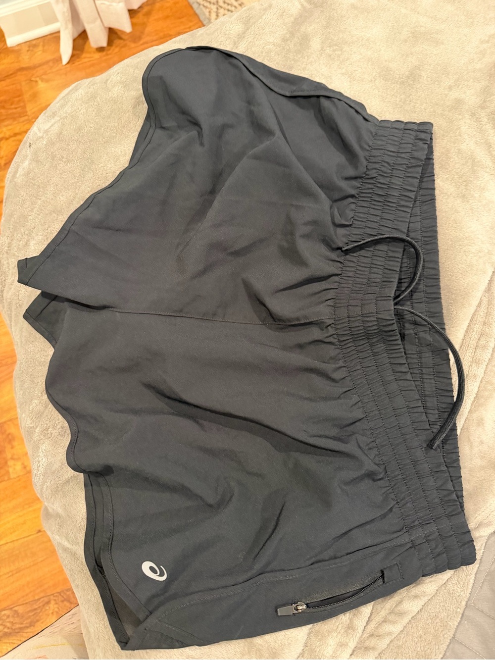 ASICS Women's Black Athletic Running Shorts with Zip Pocket